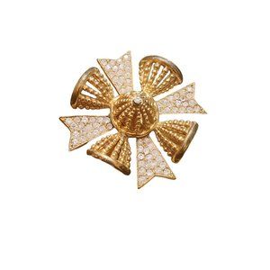 Vintage Signed DeNicola Dimensional Maltese Cross Brooch Pendant (A2866)